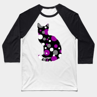 Spotted Ace Cat Silhouette Baseball T-Shirt